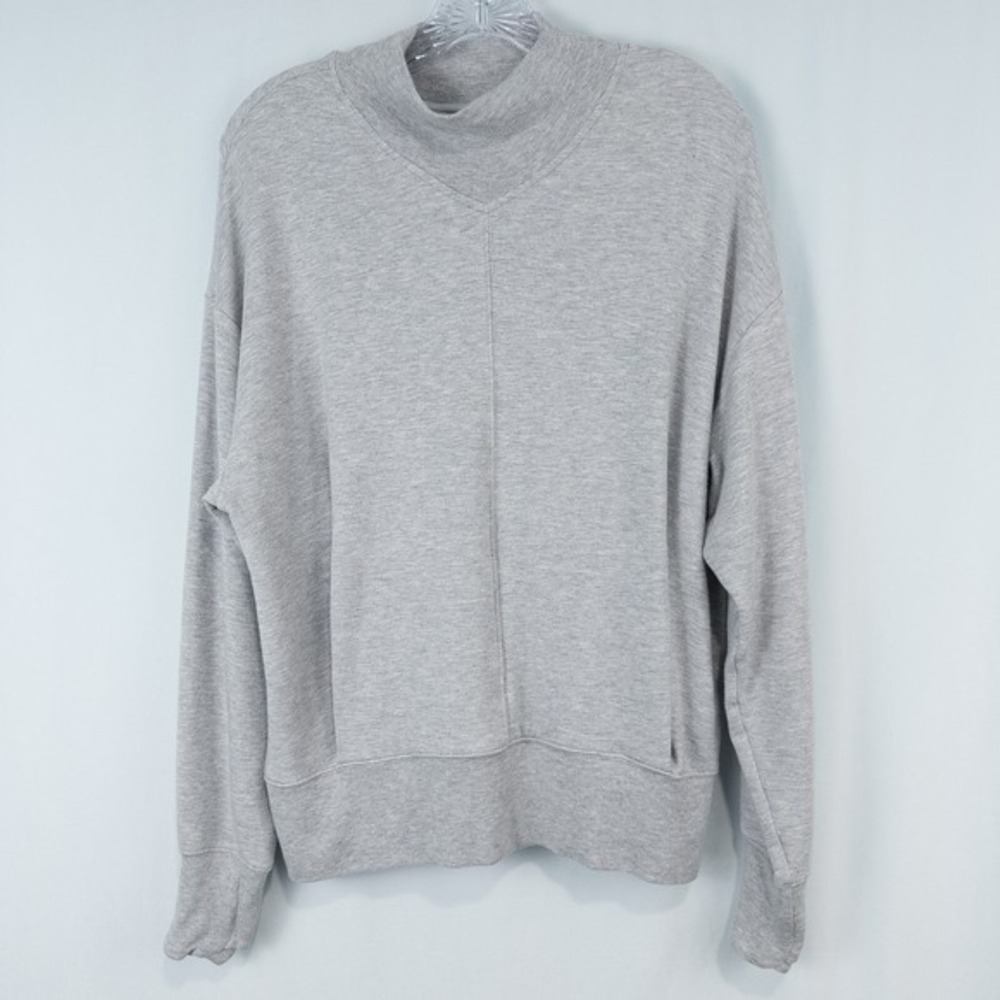 Athleta Apollo Crewneck Sweatshirt Size Small Gray Athleisure Soft Cozy Pullover
